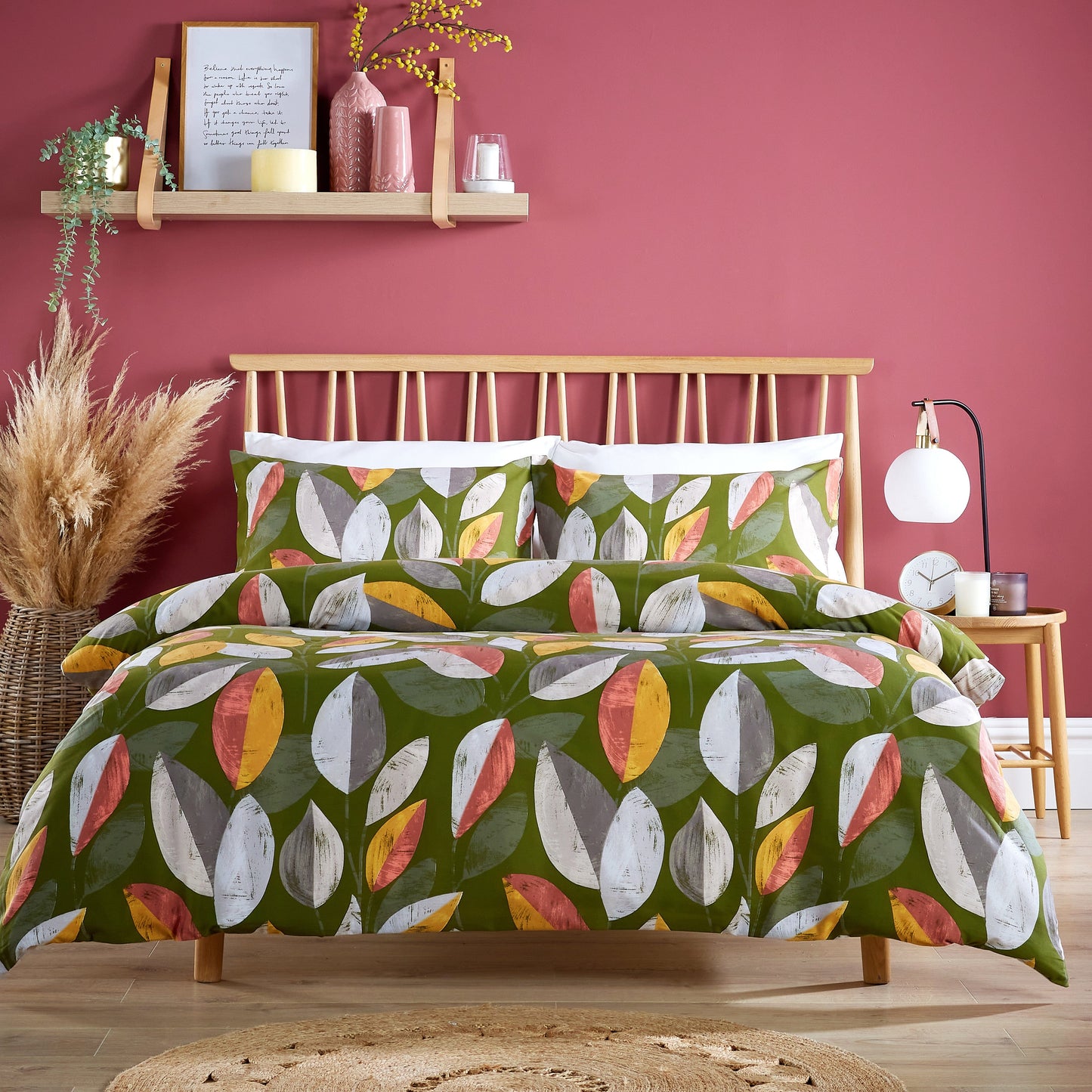Violet Quinn Bodenham Leaf Print Duvet Cover Set — Single, Double & King