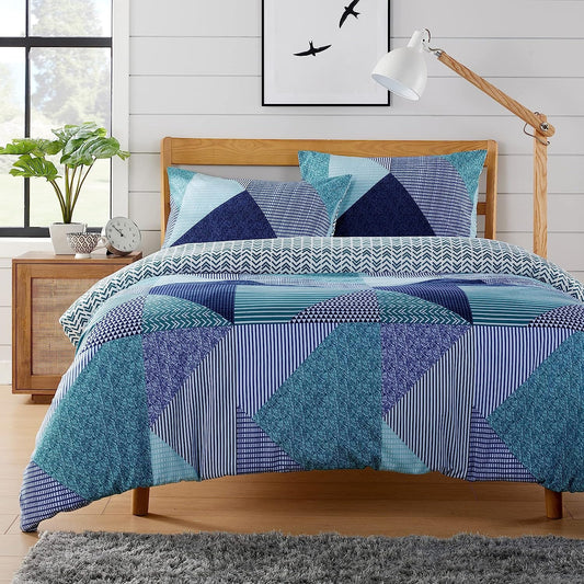 Violet Quinn Jasper Teal Printed Duvet Cover Set — Single, Double & King